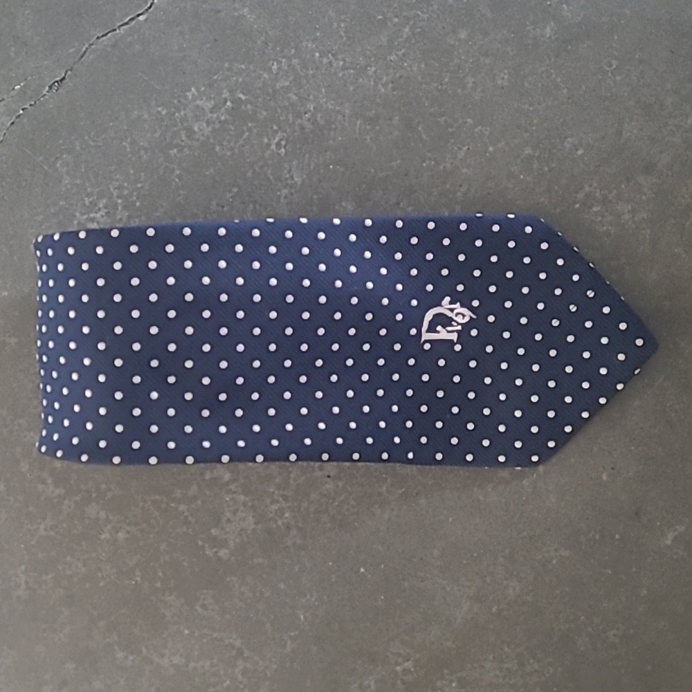 VINTAGE CHRISTIAN DIOR LOGO MONOGRAM POLKA DOT NECK TIE